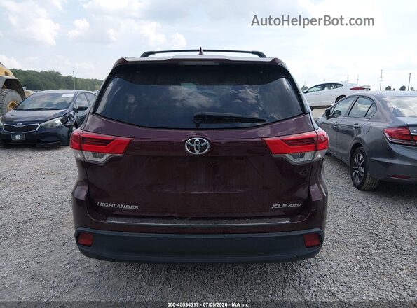 5TDJZRFH8KS708041 2019 TOYOTA HIGHLANDER Burgundy 
