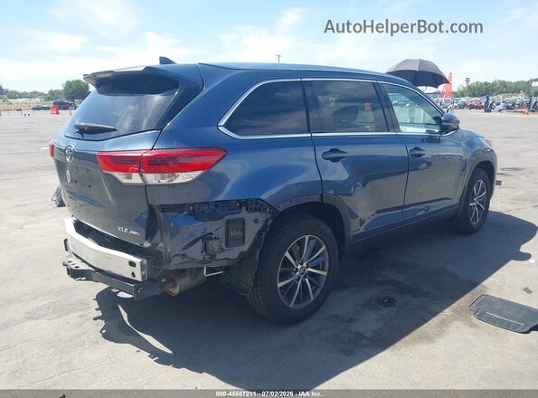 5TDJZRFH8KS985059 2019 TOYOTA HIGHLANDER Синий Задняя правая четверть