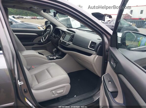 5TDJZRFH9JS527447 2018 TOYOTA HIGHLANDER Gray Սալոնի դիմացի տեսք