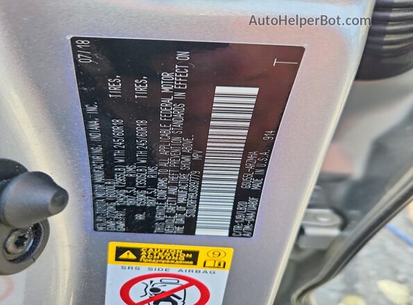 5TDJZRFH9JS897779 2018 TOYOTA HIGHLANDER Silver Widok naklejki z numerem VIN