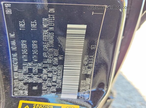 5TDJZRFH9JS905993 2018 TOYOTA HIGHLANDER Black Vista de la etiqueta del VIN