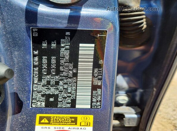 5TDJZRFH9KS971834 2019 TOYOTA HIGHLANDER Blue Widok naklejki z numerem VIN