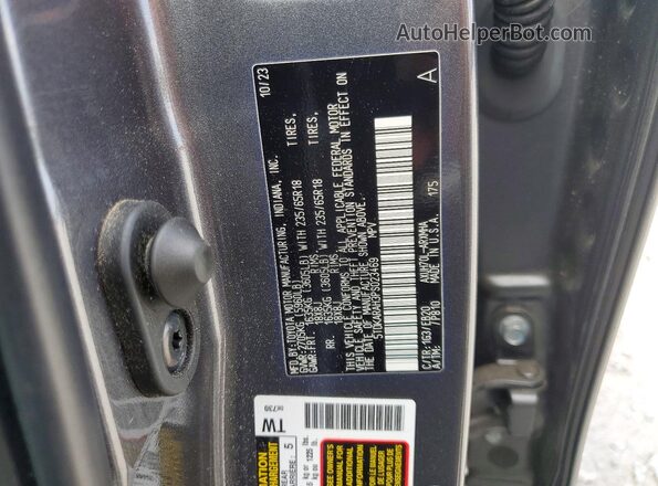 5TDKARAH3PS023469 2023 TOYOTA HIGHLANDER Gray VIN sticker view