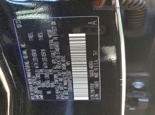 5TDKDRAH0PS522687 2023 TOYOTA HIGHLANDER Black Vista de la etiqueta del VIN