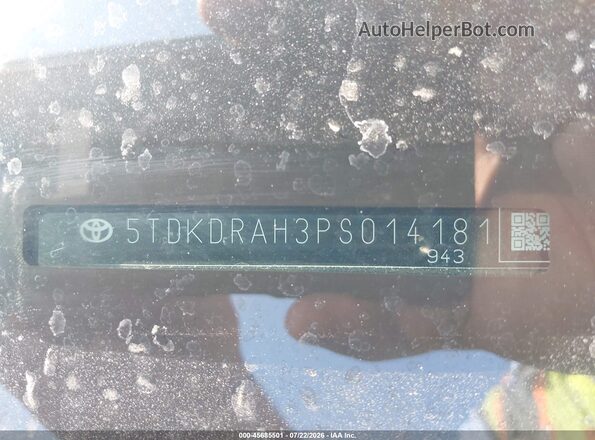 5TDKDRAH3PS014181 2023 TOYOTA HIGHLANDER Gray Engine compartment view