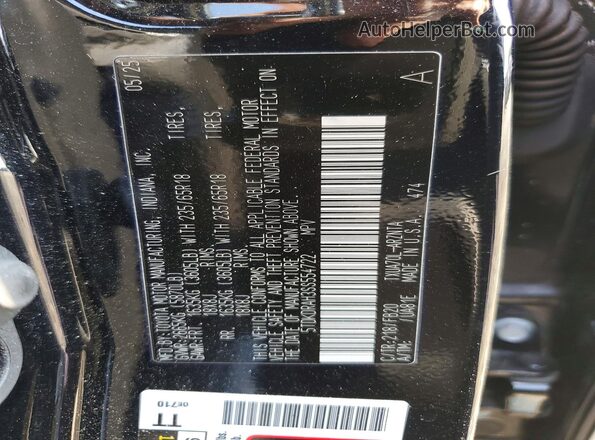 5TDKDRAH3SS554722 2025 TOYOTA HIGHLANDER Black VIN կոդի պիտակի տեսք
