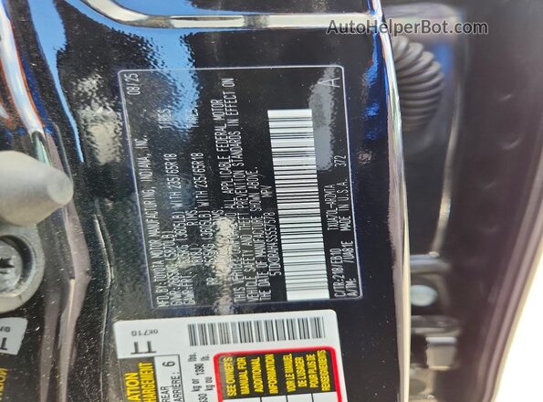 5TDKDRAH4SS557578 2025 TOYOTA HIGHLANDER Black Вид наклейки з VIN-кодом