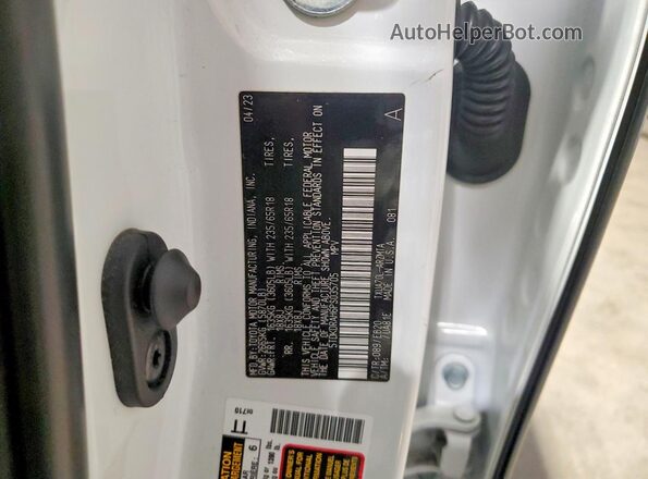 5TDKDRAH6PS035705 2023 TOYOTA HIGHLANDER White VIN կոդի պիտակի տեսք