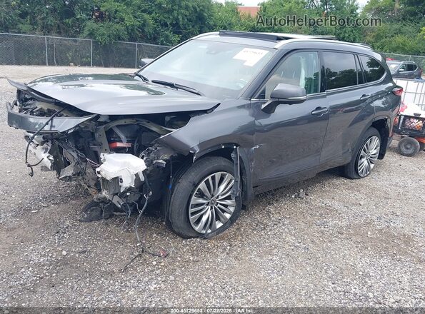 5TDKDRAH7PS507619 2023 TOYOTA HIGHLANDER Gray Առջևի ձախ երեք քառորդ տեսարան