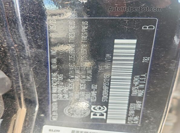 5TDKDRBH8PS512150 2023 TOYOTA HIGHLANDER Black VIN կոդի պիտակի տեսք
