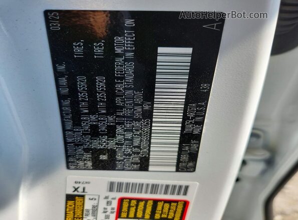 5TDKDRBH9SS580255 2025 TOYOTA HIGHLANDER White Widok wnętrza 360 stopni