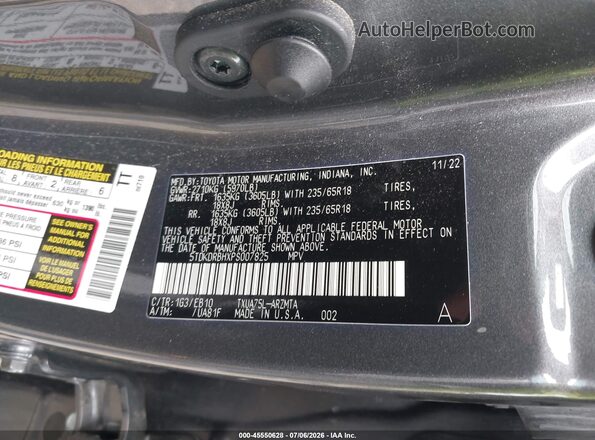 5TDKDRBHXPS007825 2023 TOYOTA HIGHLANDER Gray Vista del compartimento del motor