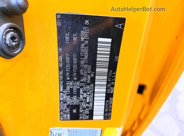 5TDKK3DC6GS763284 2016 TOYOTA SIENNA Yellow Widok komory silnika