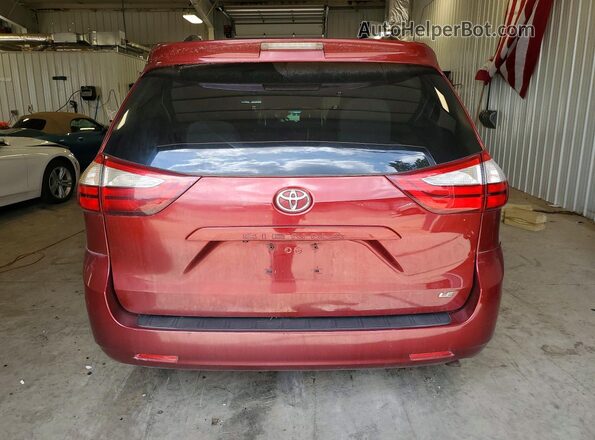 5TDKK3DC8GS692783 2016 TOYOTA SIENNA Red Vista trasera