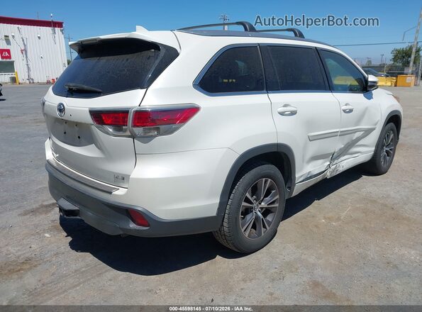 5TDKKRFH1GS165471 2016 TOYOTA HIGHLANDER White უკანა მარჯვენა