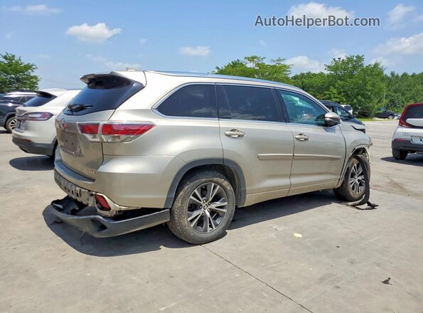 5TDKKRFH3GS505901 2016 TOYOTA HIGHLANDER Beige უკანა მარჯვენა