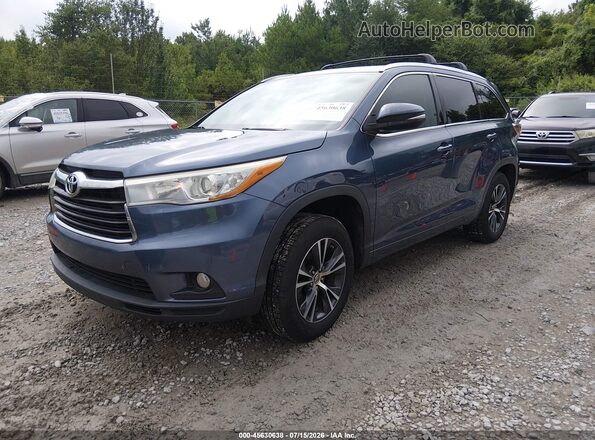 5TDKKRFH5GS127998 2016 TOYOTA HIGHLANDER Blue წინა მარცხენა ხედი სამი მეოთხედიდან