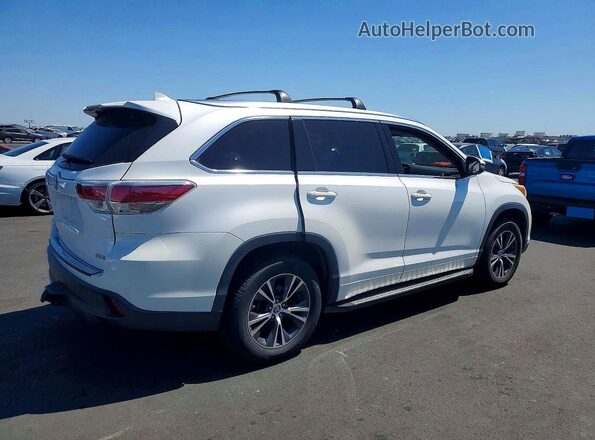 5TDKKRFH8GS131060 2016 TOYOTA HIGHLANDER White Задня права чверть