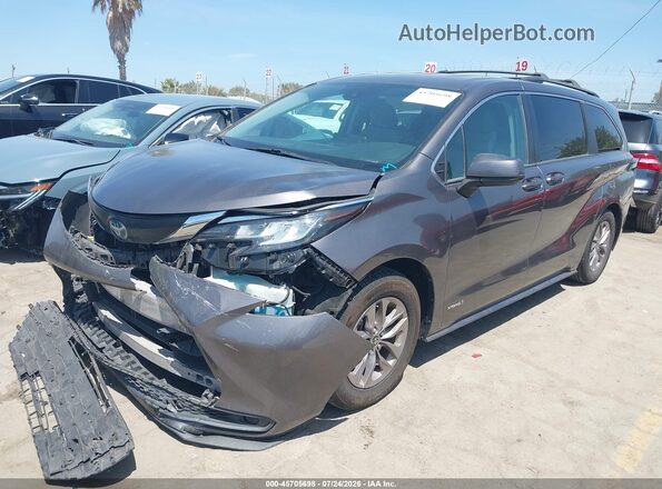 5TDKRKEC1MS011508 2021 TOYOTA SIENNA Gray Vista tres cuartos delantera izquierda