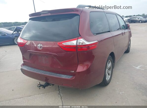 5TDKZ3DC0HS774455 2017 TOYOTA SIENNA Maroon უკანა მარჯვენა