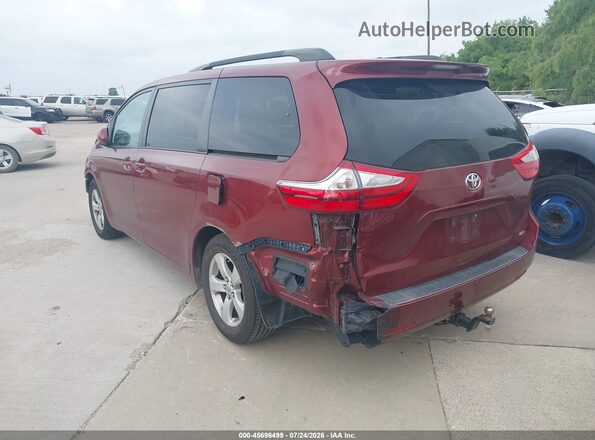 5TDKZ3DC0HS774455 2017 TOYOTA SIENNA Maroon უკანა მარცხენა