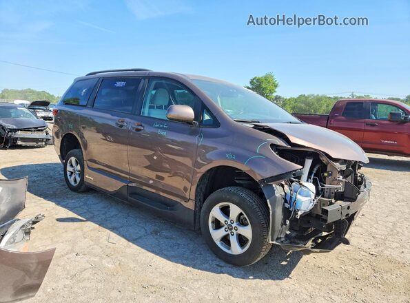 5TDKZ3DC2JS964182 2018 TOYOTA SIENNA Желто-коричневый Передняя правая четверть