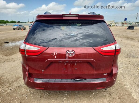 5TDKZ3DC4JS932088 2018 TOYOTA SIENNA Red Vista trasera
