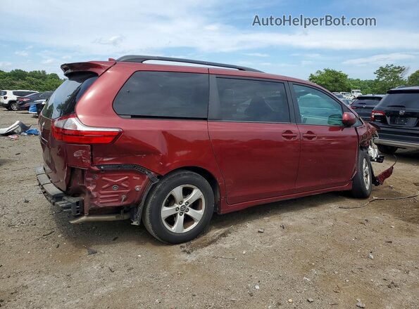 5TDKZ3DC5KS988039 2019 TOYOTA SIENNA Burgundy Tył prawy