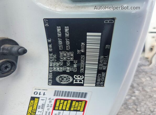 5TDKZ3DC6HS853256 2017 TOYOTA SIENNA White Vista de la etiqueta del VIN