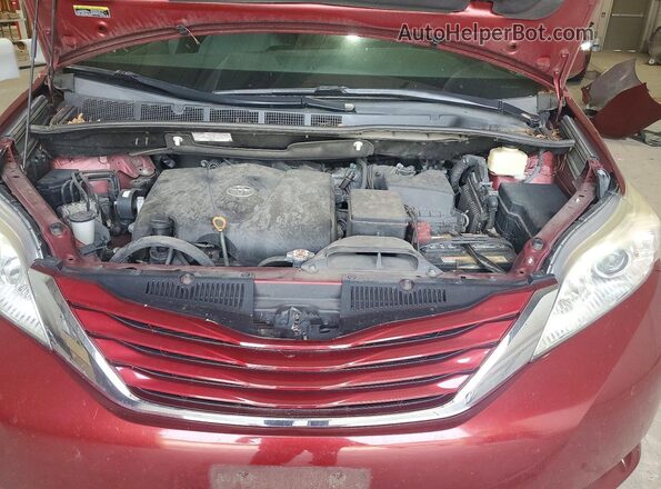 5TDKZ3DC7HS776722 2017 TOYOTA SIENNA Maroon ძრავის განყოფილების ხედი