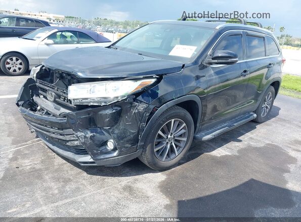5TDKZRFH0KS558902 2019 TOYOTA HIGHLANDER Black Առջևի ձախ երեք քառորդ տեսարան