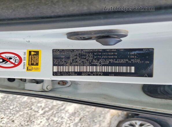 5TDKZRFH1HS519857 2017 TOYOTA HIGHLANDER White Vista de la etiqueta del VIN