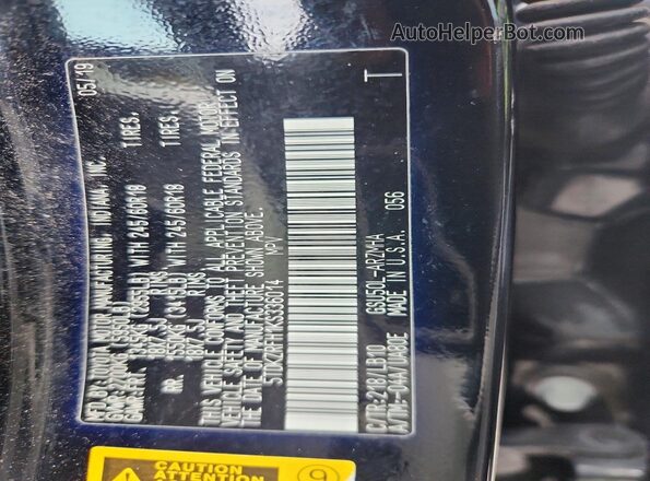 5TDKZRFH1KS336014 2019 TOYOTA HIGHLANDER Black Вид наклейки з VIN-кодом
