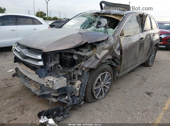 5TDKZRFH2KS293836 2019 TOYOTA HIGHLANDER Желто-коричневый Передняя левая четверть