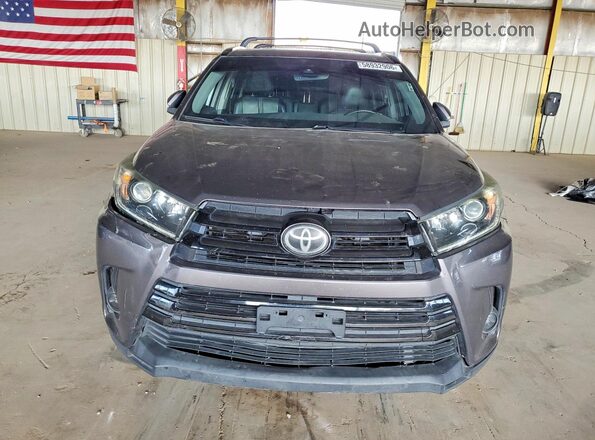5TDKZRFH2KS352934 2019 TOYOTA HIGHLANDER Gray Դիմացի տեսք