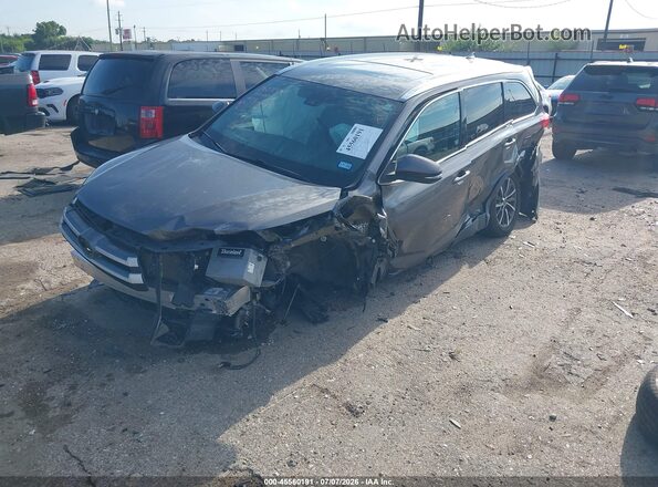 5TDKZRFH2KS570713 2019 TOYOTA HIGHLANDER Gray Передня ліва чверть