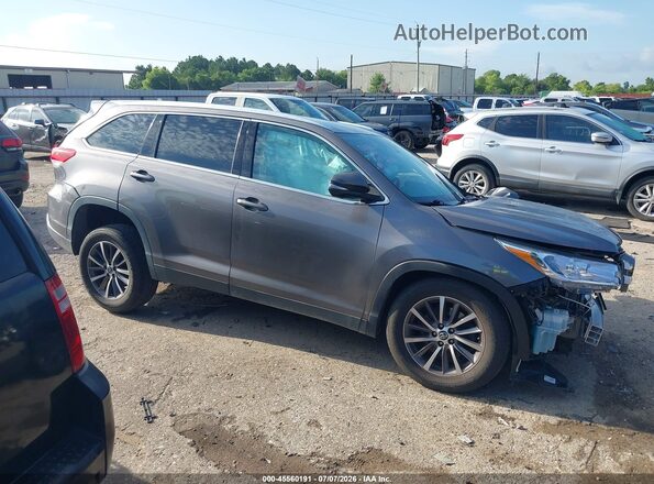 5TDKZRFH2KS570713 2019 TOYOTA HIGHLANDER Gray Вид щитка приладів