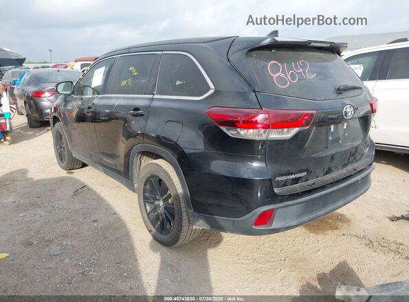 5TDKZRFH2KS573420 2019 TOYOTA HIGHLANDER Black Tył lewy
