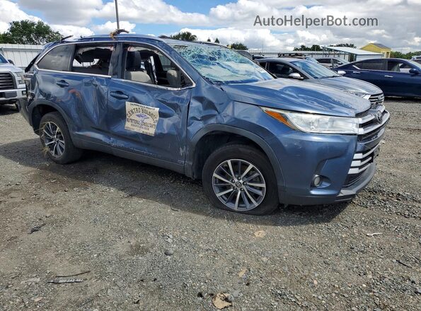 5TDKZRFH3KS361285 2019 TOYOTA HIGHLANDER Blue Przód prawy