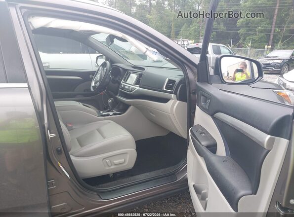 5TDKZRFH3KS557470 2019 TOYOTA HIGHLANDER Gray წინა სალონის ხედი