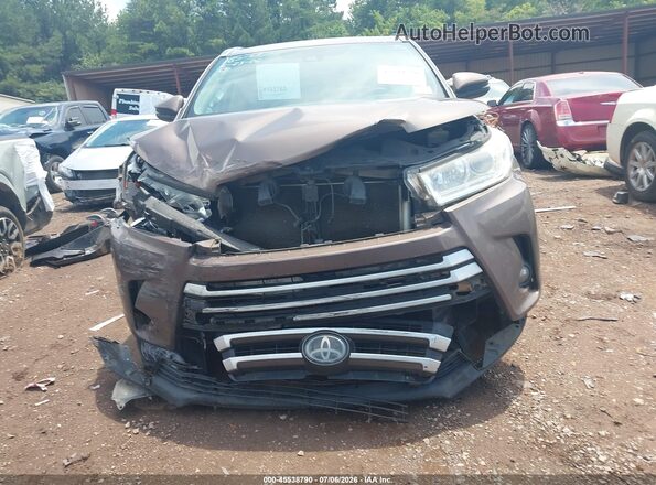 5TDKZRFH4JS260836 2018 TOYOTA HIGHLANDER Brown Вид щитка приладів