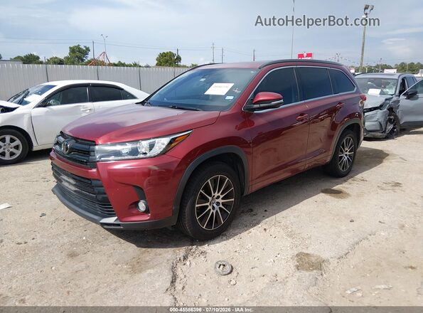 5TDKZRFH4JS533919 2018 TOYOTA HIGHLANDER Red Vista tres cuartos delantera izquierda