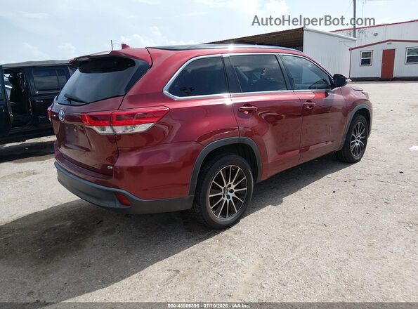 5TDKZRFH4JS533919 2018 TOYOTA HIGHLANDER Red Trasero derecho