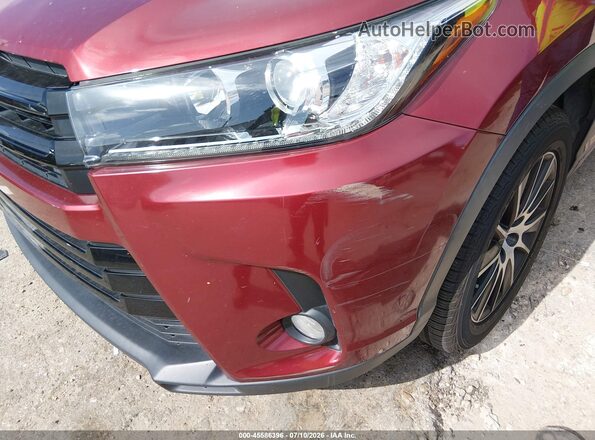 5TDKZRFH4JS533919 2018 TOYOTA HIGHLANDER Red Vista del cuadro de instrumentos