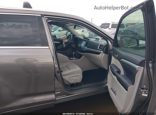 5TDKZRFH4JS547612 2018 TOYOTA HIGHLANDER Gray Front interior view