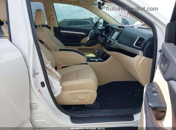 5TDKZRFH4KS316971 2019 TOYOTA HIGHLANDER White Widok wnętrza z przodu