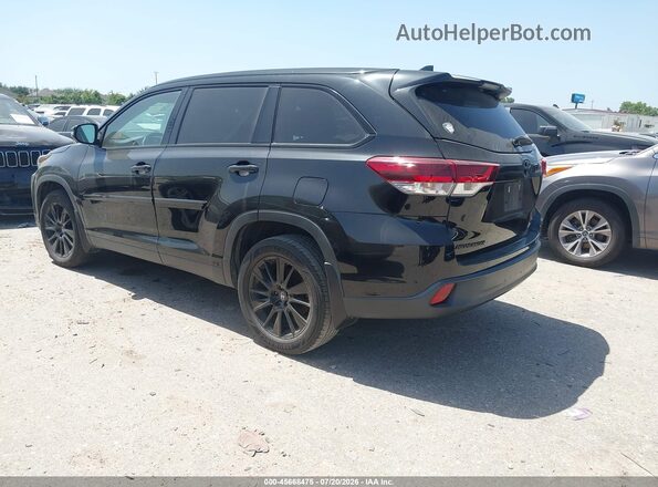 5TDKZRFH4KS333172 2019 TOYOTA HIGHLANDER Black უკანა მარცხენა