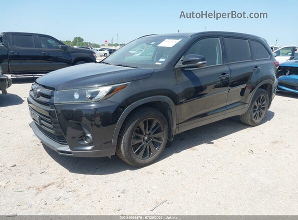 5TDKZRFH4KS333172 2019 TOYOTA HIGHLANDER Black წინა მარცხენა ხედი სამი მეოთხედიდან