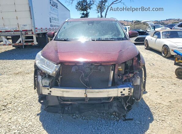 5TDKZRFH5JS260781 2018 TOYOTA HIGHLANDER Red Front view