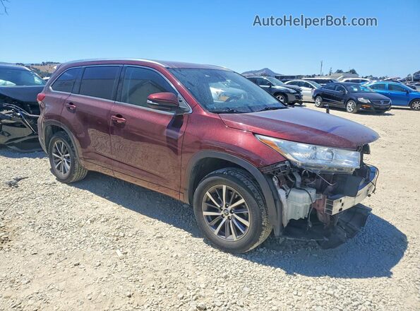5TDKZRFH5JS260781 2018 TOYOTA HIGHLANDER Red Front right